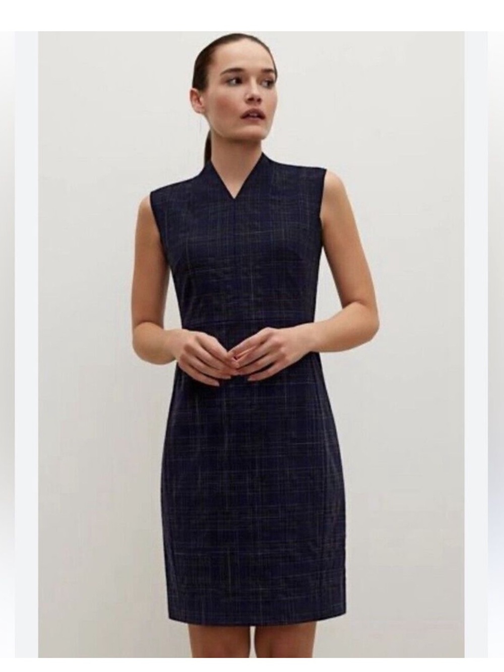 MM LaFleur The Aditi Dress WonderTex Deep Galaxy Blue Business Casual Women’s 14